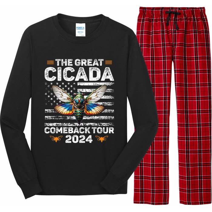 Great Cicada Come Back 2024 Cicada Invasion 2024 Long Sleeve Pajama Set