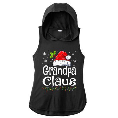 Grandpa Claus Christmas Lights Pajama Family Ladies PosiCharge Tri-Blend Wicking Draft Hoodie Tank