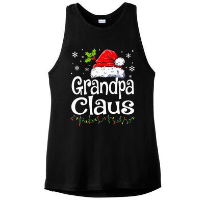 Grandpa Claus Christmas Lights Pajama Family Ladies PosiCharge Tri-Blend Wicking Tank