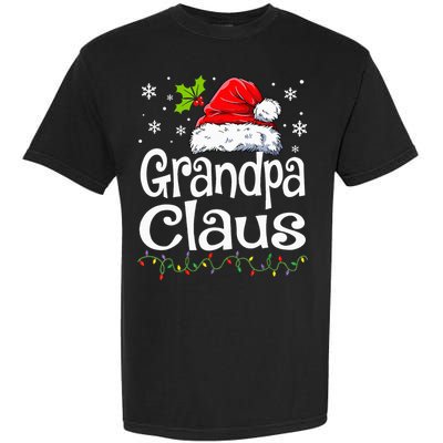 Grandpa Claus Christmas Lights Pajama Family Garment-Dyed Heavyweight T-Shirt