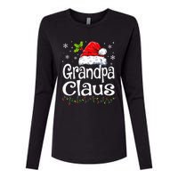 Grandpa Claus Christmas Lights Pajama Family Womens Cotton Relaxed Long Sleeve T-Shirt