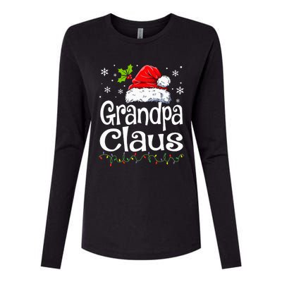 Grandpa Claus Christmas Lights Pajama Family Womens Cotton Relaxed Long Sleeve T-Shirt