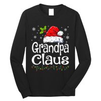 Grandpa Claus Christmas Lights Pajama Family Long Sleeve Shirt