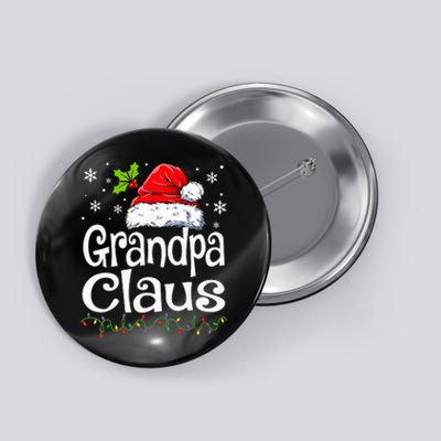 Grandpa Claus Christmas Lights Pajama Family Button