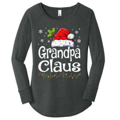 Grandpa Claus Christmas Lights Pajama Family Women's Perfect Tri Tunic Long Sleeve Shirt