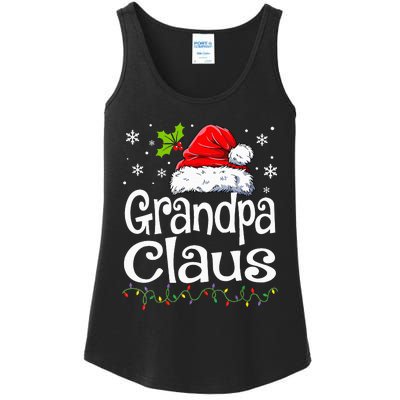 Grandpa Claus Christmas Lights Pajama Family Ladies Essential Tank