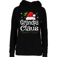 Grandpa Claus Christmas Lights Pajama Family Womens Funnel Neck Pullover Hood