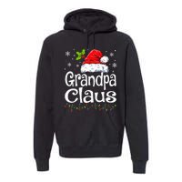 Grandpa Claus Christmas Lights Pajama Family Premium Hoodie