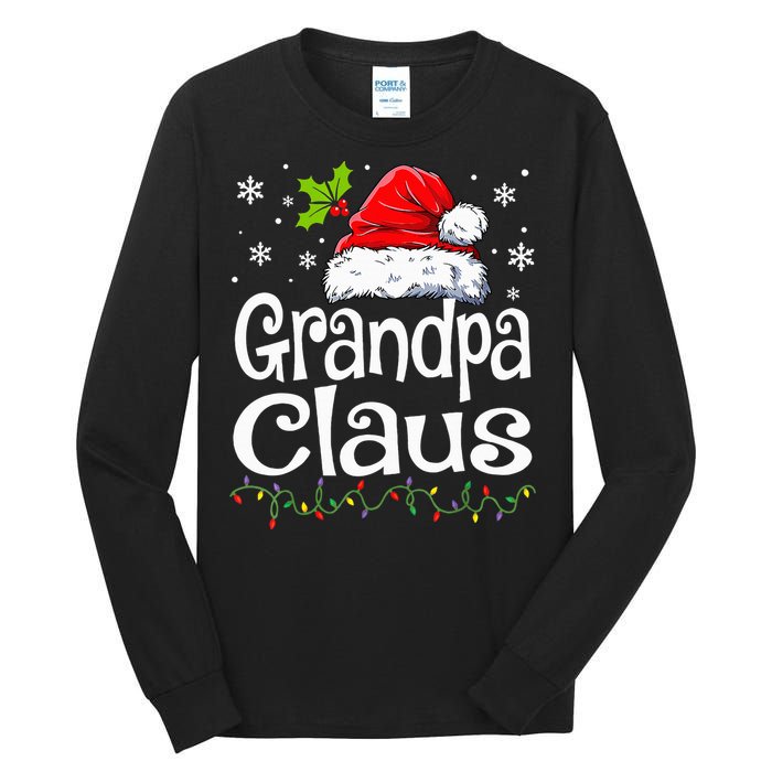 Grandpa Claus Christmas Lights Pajama Family Tall Long Sleeve T-Shirt