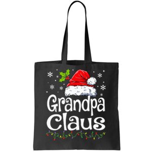 Grandpa Claus Christmas Lights Pajama Family Tote Bag