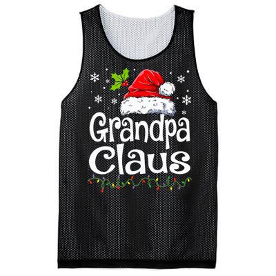 Grandpa Claus Christmas Lights Pajama Family Mesh Reversible Basketball Jersey Tank