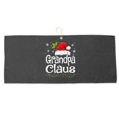 Grandpa Claus Christmas Lights Pajama Family Large Microfiber Waffle Golf Towel