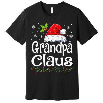 Grandpa Claus Christmas Lights Pajama Family Premium T-Shirt