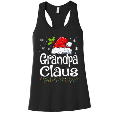 Grandpa Claus Christmas Lights Pajama Family Women's Racerback Tank