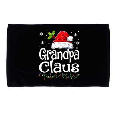 Grandpa Claus Christmas Lights Pajama Family Microfiber Hand Towel