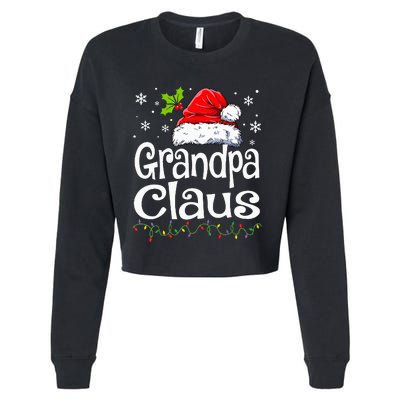 Grandpa Claus Christmas Lights Pajama Family Cropped Pullover Crew