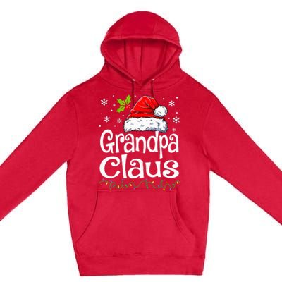 Grandpa Claus Christmas Lights Pajama Family Premium Pullover Hoodie