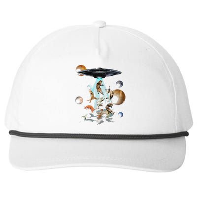 Galaxy Cat Cat UFO Apparel Snapback Five-Panel Rope Hat