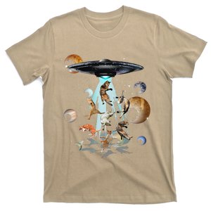 Galaxy Cat Cat UFO Apparel T-Shirt