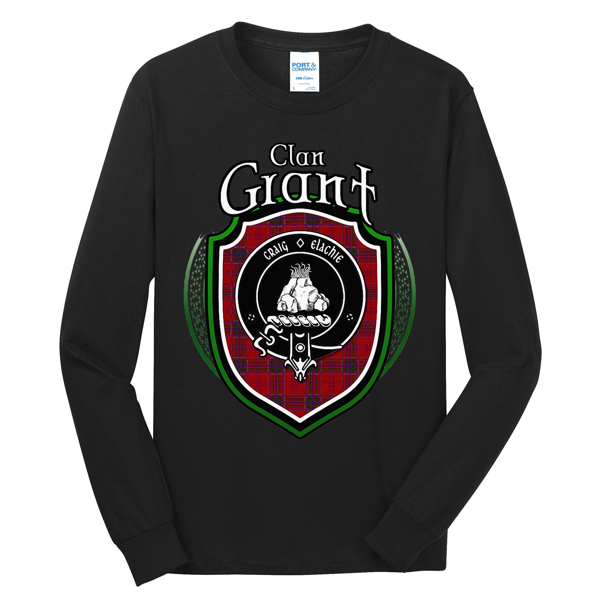 Grant Clan Crest Scottish Clan Grant Family Crest Badge Tall Long Sleeve T-Shirt