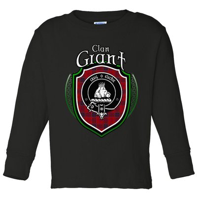 Grant Clan Crest Scottish Clan Grant Family Crest Badge Toddler Long Sleeve Shirt