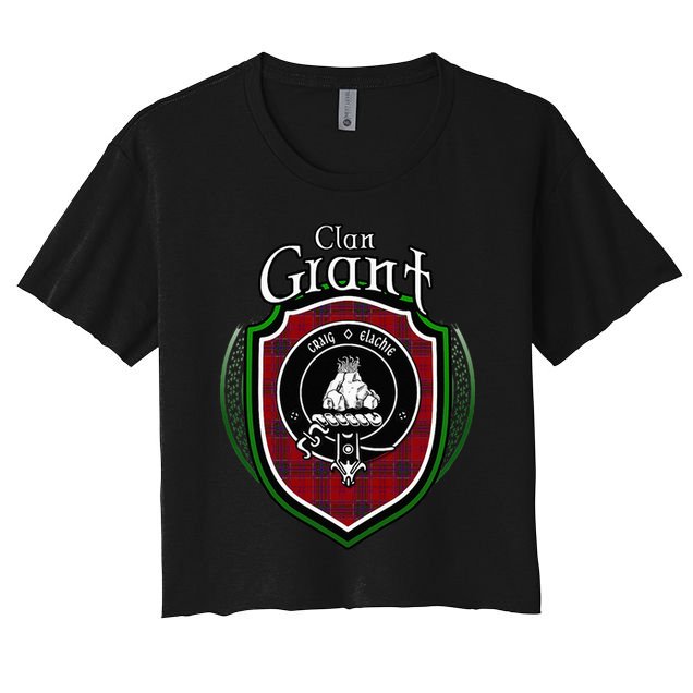Grant Clan Crest Scottish Clan Grant Family Crest Badge Crop Top
