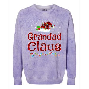 Grandad Claus Christmas Pajama Matching Family Xmas Lights Gift Colorblast Crewneck Sweatshirt