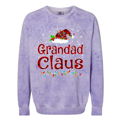 Grandad Claus Christmas Pajama Matching Family Xmas Lights Gift Colorblast Crewneck Sweatshirt