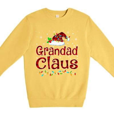 Grandad Claus Christmas Pajama Matching Family Xmas Lights Gift Premium Crewneck Sweatshirt