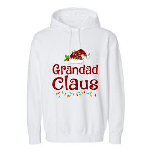 Grandad Claus Christmas Pajama Matching Family Xmas Lights Gift Garment-Dyed Fleece Hoodie