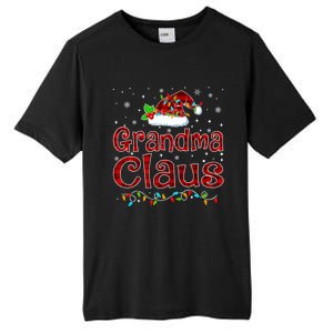 Grandma Claus Christmas Pajama Matching Family Xmas Lights Gift Tall Fusion ChromaSoft Performance T-Shirt