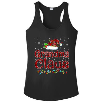 Grandma Claus Christmas Pajama Matching Family Xmas Lights Gift Ladies PosiCharge Competitor Racerback Tank