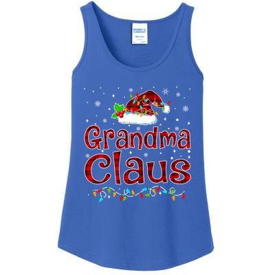 Grandma Claus Christmas Pajama Matching Family Xmas Lights Gift Ladies Essential Tank