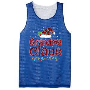 Grandma Claus Christmas Pajama Matching Family Xmas Lights Gift Mesh Reversible Basketball Jersey Tank