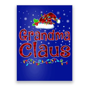 Grandma Claus Christmas Pajama Matching Family Xmas Lights Gift Poster