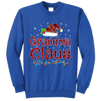 Grandma Claus Christmas Pajama Matching Family Xmas Lights Gift Tall Sweatshirt