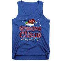 Grandma Claus Christmas Pajama Matching Family Xmas Lights Gift Tank Top