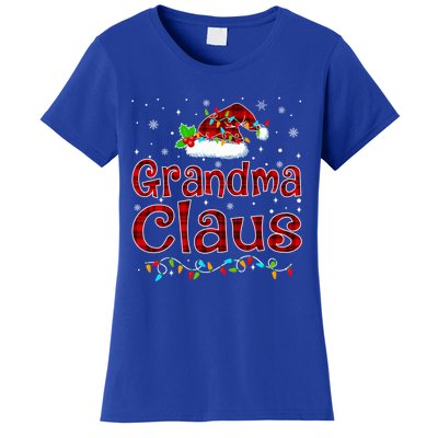 Grandma Claus Christmas Pajama Matching Family Xmas Lights Gift Women's T-Shirt