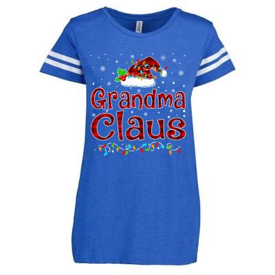 Grandma Claus Christmas Pajama Matching Family Xmas Lights Gift Enza Ladies Jersey Football T-Shirt