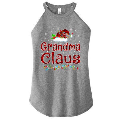 Grandma Claus Christmas Pajama Matching Family Xmas Lights Gift Women's Perfect Tri Rocker Tank