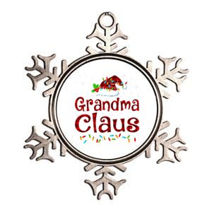 Grandma Claus Christmas Pajama Matching Family Xmas Lights Gift Metallic Star Ornament