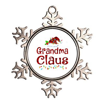 Grandma Claus Christmas Pajama Matching Family Xmas Lights Gift Metallic Star Ornament