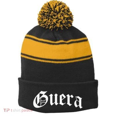 Guera Chola Chicana Mexican American Pride Hispanic Latina Stripe Pom Pom Beanie