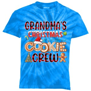 Grandma’S Christmas Cookie Crew Red Plaid Matching Family Gift Kids Tie-Dye T-Shirt