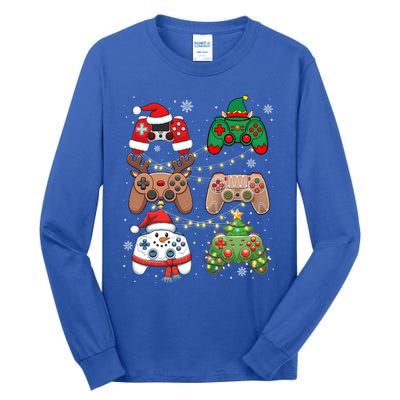 Game Controller Christmas Santa Hat Gaming Xmas Outfits Great Gift Tall Long Sleeve T-Shirt