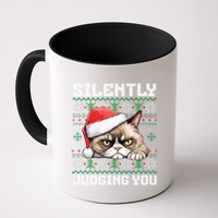 Grumpy Christmas Cat Ugly Silently Judging You Cat Gift Coffee Mug