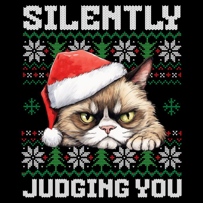 Grumpy Christmas Cat Ugly Silently Judging You Cat Gift Coffee Mug