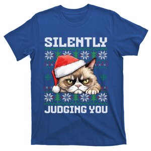 Grumpy Christmas Cat Ugly Silently Judging You Cat Gift T-Shirt