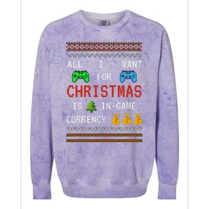 Game Currency Christmas Holiday Video Game Funny Colorblast Crewneck Sweatshirt