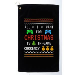 Game Currency Christmas Holiday Video Game Funny Platinum Collection Golf Towel